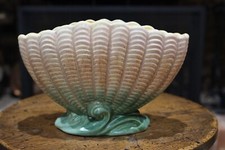 Vintage SylvaC Shell Vase Planter 24cm Scallop Wave Base Pastel Glazed Pottery