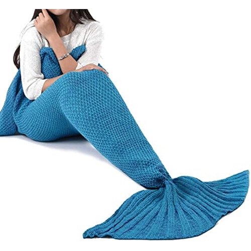 New blue mermaid tail blanket - new,