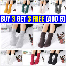 NEW Women Cotton Slouch Socks Solid Ladies Fashion Soft Striped Warm Long Socks