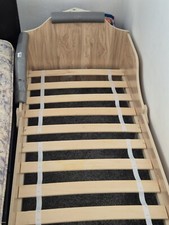 Kids Single Bed Frame w/ Guardrails Slats Bedroom Furniture And Matras 143×70cm