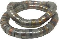 Pair of Wallis Silver Gold Bronze Beaded Stretch Costume Jewellery Bracelets