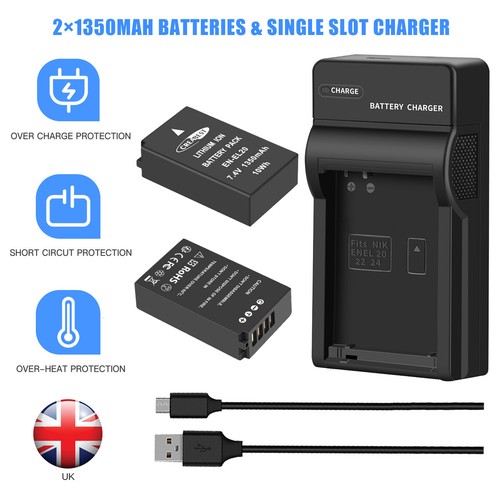 2pcs el20 el20a - en-el20, battery