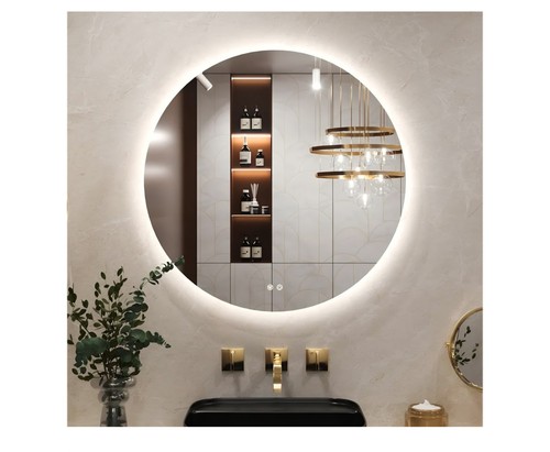 80cm round mirror - round, bathroom