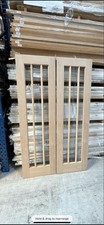 78x46” 40mm Oak Lincoln Glazed Pairs Rebated Internals