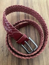 ❤️ Seasalt Red Leather Plaited Braid Belt. Jeans. Size Small