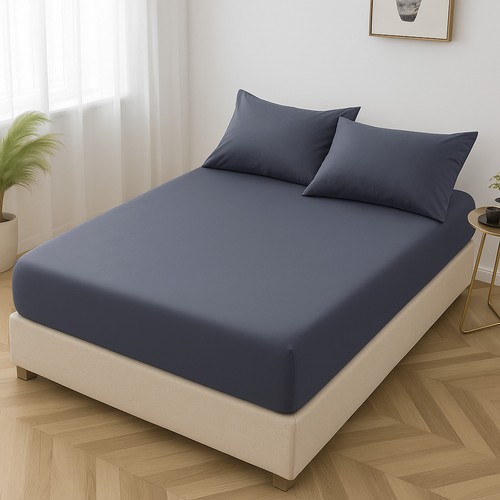 Plain fitted bed sheets - fitted,