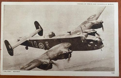 Postcard raf halifax bomber - postcard,