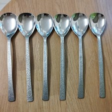 Viners Studio Set of 6 dessert Spoons 20cm Designed by Gerald Benney Sheffield 