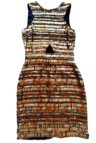 Gold sequin statement dress - sequin,