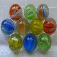 10 Glass Marbles Various