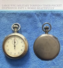 WW2 PATT.3 MILITARY TORPEDO TIMER POCKET STOPWATCH - FULL WORKING ORDER 