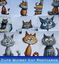Cat Postcards - Quirky Cartoon