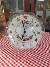 Clocks Glass Silver Wedding Anniversary Roman Numerals Wall Clock