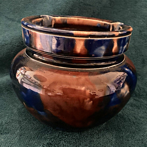 Blue brown glazed ceramic - glazed,
