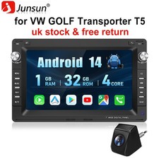 Car Stereo Radio GPS Nav Android 14 CarPlay For VW Golf MK4 Transporter T5 + Cam