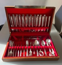 Community Silver Plated Cutlery Set For 12 with Storage Chest : 78 pieces