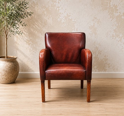 Vintage deep wine red leather - red,