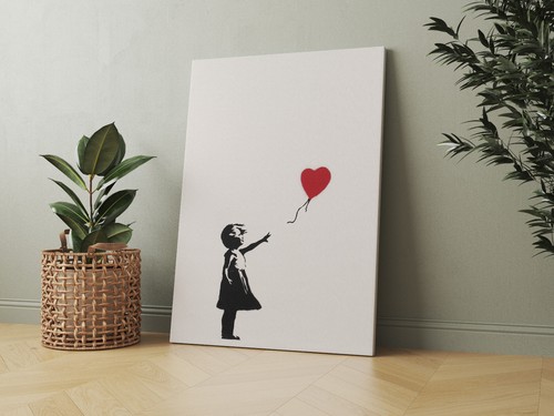 Banksy red heart balloon girl - balloon,