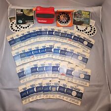 Vintage GAF View-Master Red Viewer With Orange Ball Lever with Many Reels