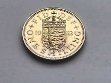 1953 ELIZABETH II PROOF ENGLISH SHILLING Copper-nickel 5.66g ⌀23.5mm KM# 890