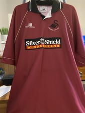 Swansea City Away Football Shirt 1998 SILVER SHIELD Size 42/44 by New Balance  