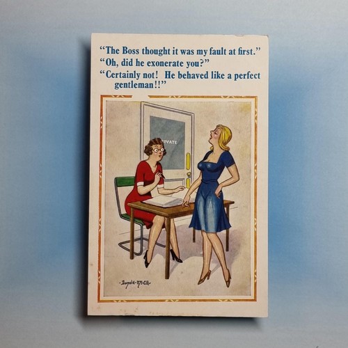 Comic postcard c1950 secretary - comic,