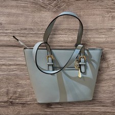 Grey Faux Leather Handbag by