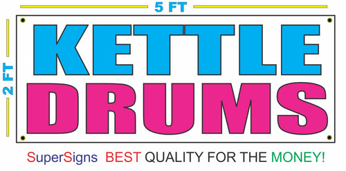 Kettle drums banner sign 100 - drums, 100%