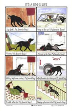 It's a Dog's Life tea towel McCaw Allan Funny Dog Tea Towels Comical tea towel 