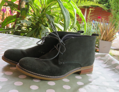 Forest green suede - suede, by