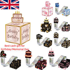 Happy Birthday Money Box Memorial Day Surprise Gift Box with Pull Out Card