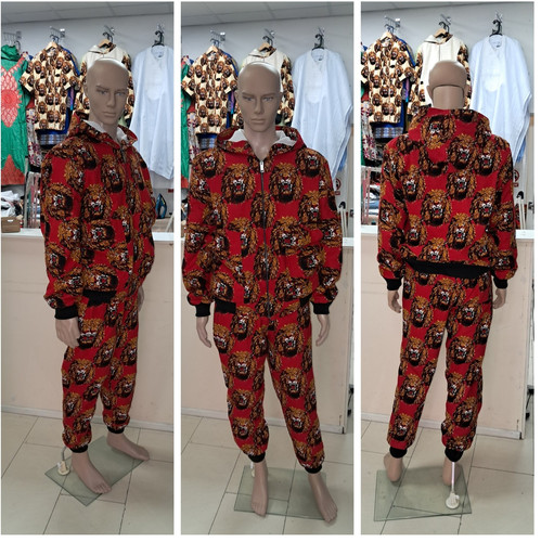 Men red isiagu print - red,