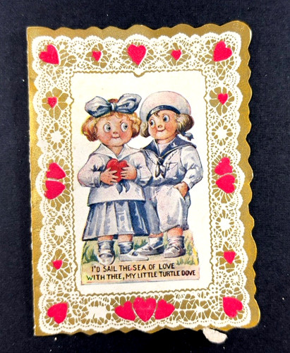 Vintage valentine card sailor - valentine,