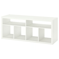 IKEA KALLAX TV Bench White Cube Storage Cabinet Media Console Organizer 147x60cm
