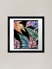Fern leaves in pastel colors