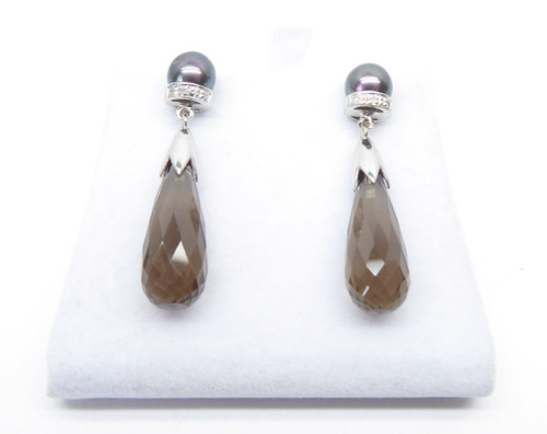 9ct white gold smoky quartz - gold,