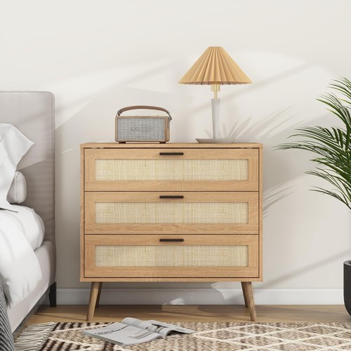 Rattan woven panel chest - panel, of