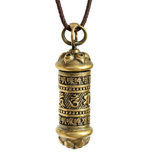 Tibetan prayer wheel pendant - prayer,