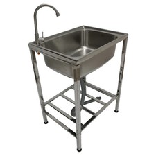 Monster Shop Camping Sink with Tap and Drainage Pipe Outdoor Customer Return LN