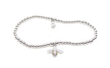 Clogau Silver & 9ct Rose Gold Honey Bee Affinity Bead Bracelet 18cm