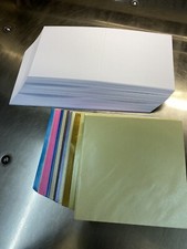 50 White 5" x5" Square Card Blanks & 50 Assorted Pearlescent Coloured Envelopes