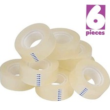 6 X Sellotape L20m x W18mm Sticky Clear Transparent Tape Mini Small Rolls Refill