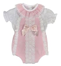 Baby Girl Dungaree Romper BOWS