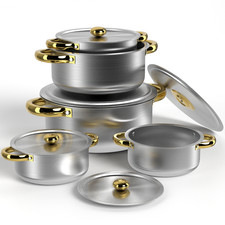 5PCS Stainless Steel Pots