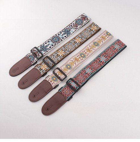 Guitar strap embroidered - guitar,