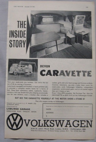 1961 volkswagen devon camper - 1961,