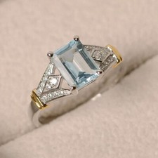 3Ct Emerald Cut Aquamarine