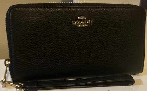 Coach black leather - long, zip