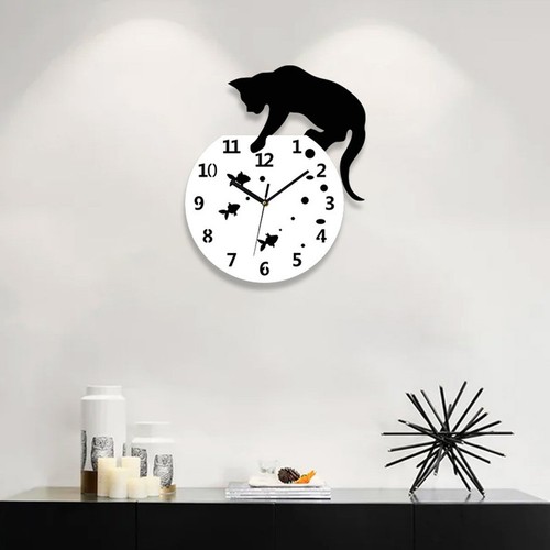 Creative fish tank cat - cat, clock