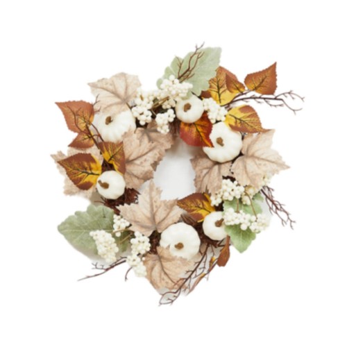 Fall harvest front door wreath - front,